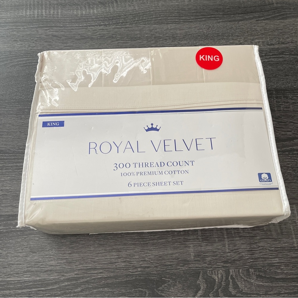 Royal Velvet 6-piece Beige Premium Cotton King Size Bedding Sheets